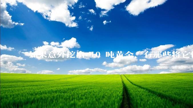 如果意外挖出 10 吨黄金，有那些将它们洗白、正常使用的方法？